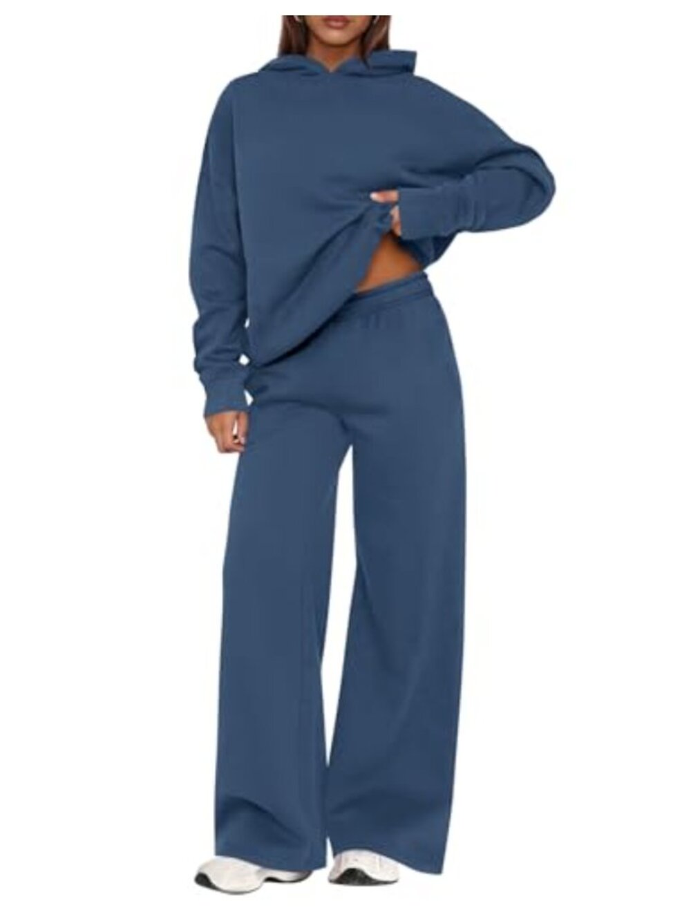2 Piece Lounge Set Long Sleeve Hoodie Wide Leg Tracksuit Sweatsuit